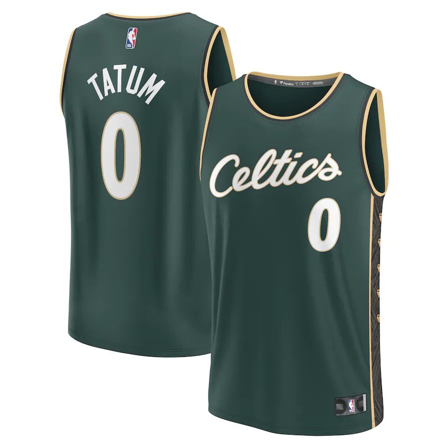 Men Boston Celtics 0 Jayson Tatum Fanatics Branded Kelly Green City Edition 2022-23 Fastbreak NBA Jersey